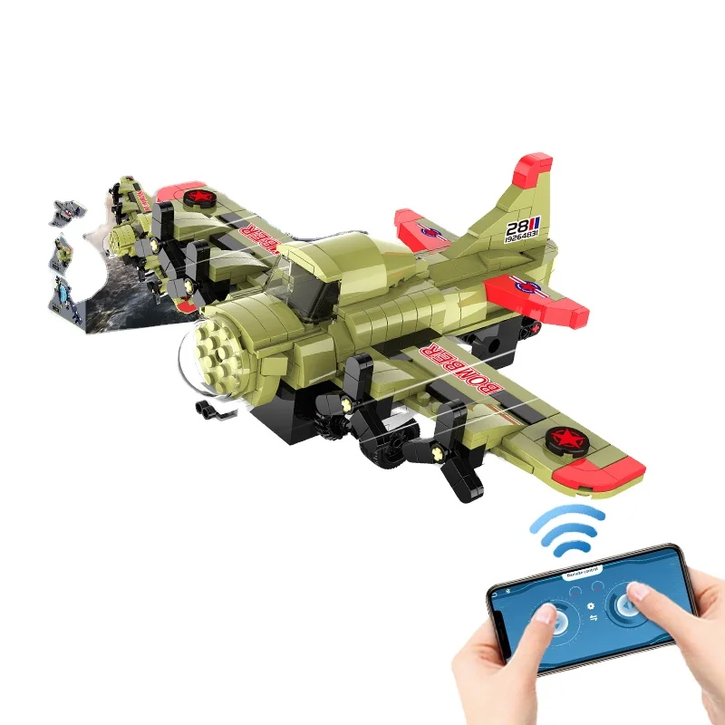 Flytec Military Team Series Cool Fighter Toy RC Plane For Boys Funny Voice Control Model&building Toy With APP Program