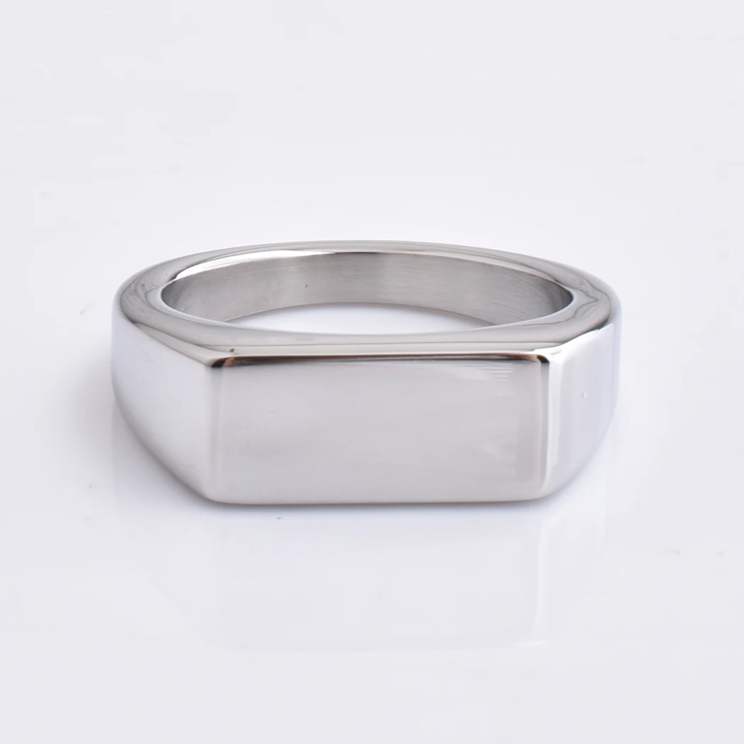 Latest Design Hot Sale Men Women Jewelry Silver Plated Geometric Ring Stainless Steel Finger Silver Rings