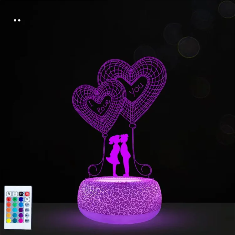 16 Color Ramadan Prayer Lighting Decoration Crack 3D Message Board Blank LED Lamps Islam Night Light Table Lamp