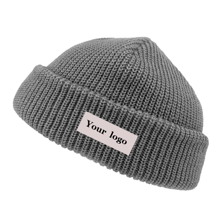Soft Ribbed Beanie Knit Ski Cap Skull Hat Warm Short Winter Cuff Blank Fisherman Beanie Winter Hats