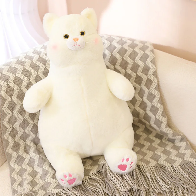 Factory custom  cute  Fat lazy cute cat new plush toy on bed sofa seat throw pillow cute short plush cushion doll