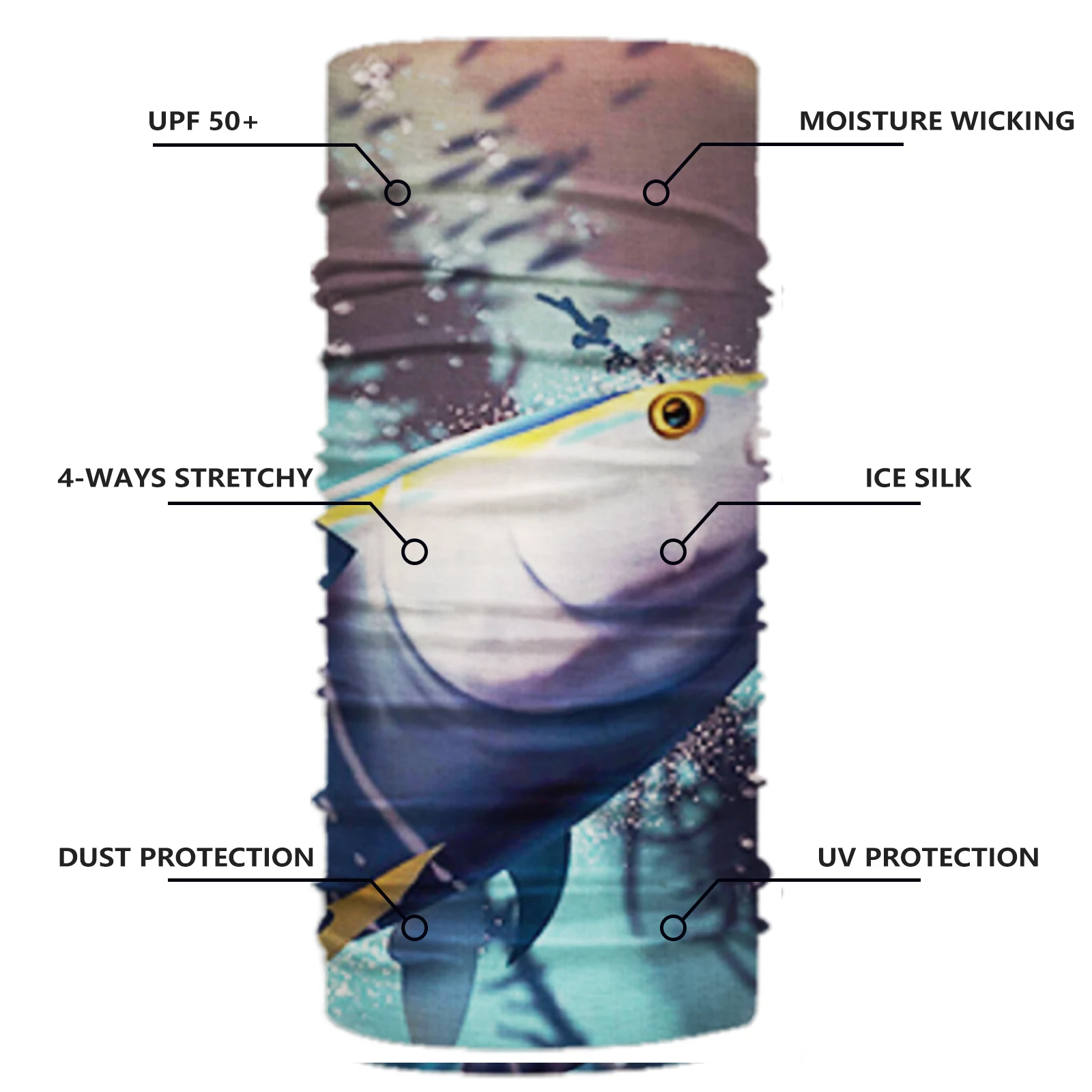 Custom Diving Scarf Outdoor Half Face Cover Neck Cool Gaitor UV Protection Buffs Seamless Neck Scarf Tube Bandana Neck Buffs