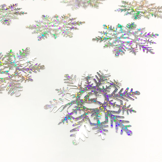 88mm paillette Snowflake shape sequins Christmas Decorations Christmas tree Pendant Custom DIY small package spangle sequins