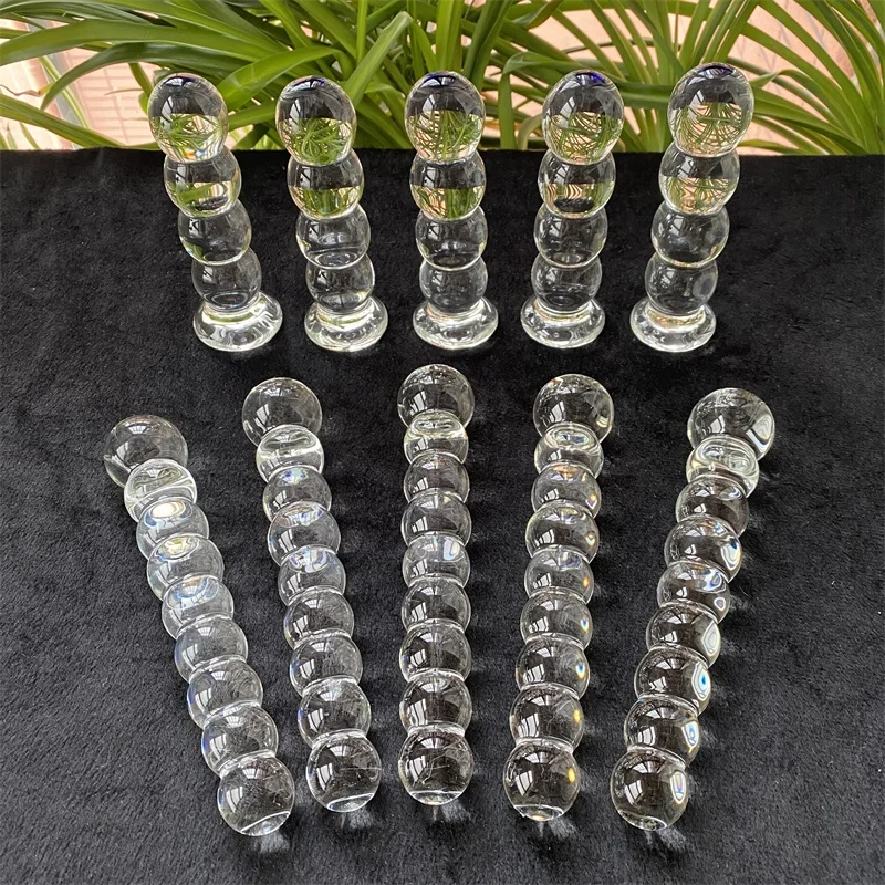 Glass Dildo Glass Pleasure Wand Sex Toys Anal Plug Crystal Massage Wands With Double Plug