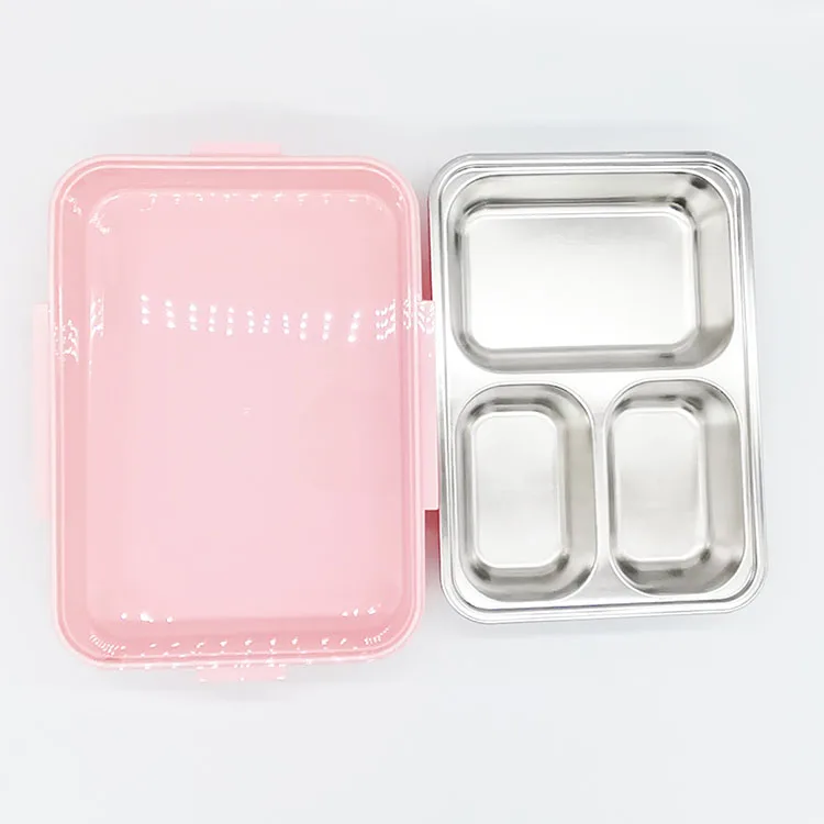 
Wholesale 3 compartment A payment 304 stainless steel Lunch Box Lager Capacity Food Thermal food Container 