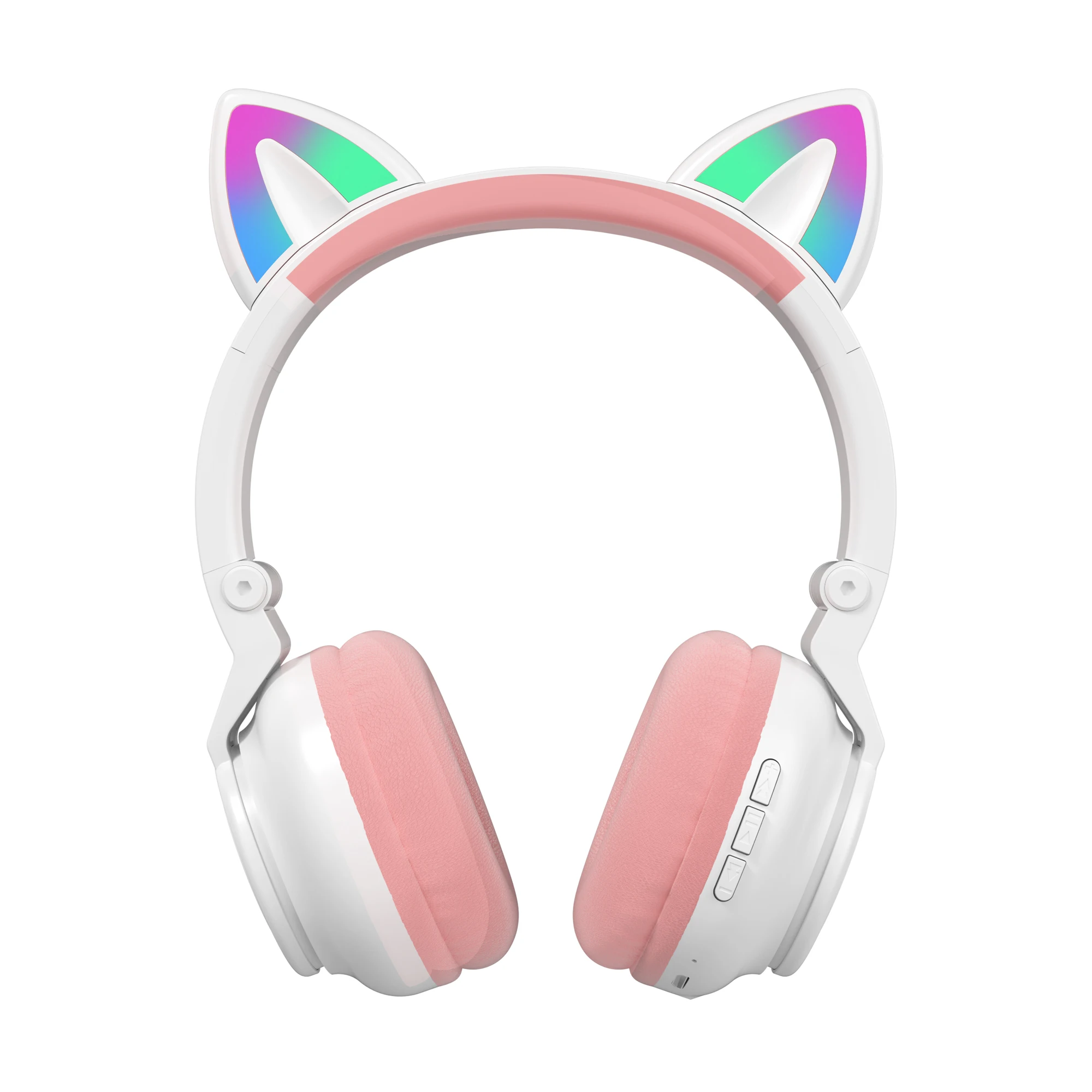 Самые продаваемые беспроводные наушники Hifi качественные складные Rgb трехцветные светящиеся прекрасные стильные с кошачьими