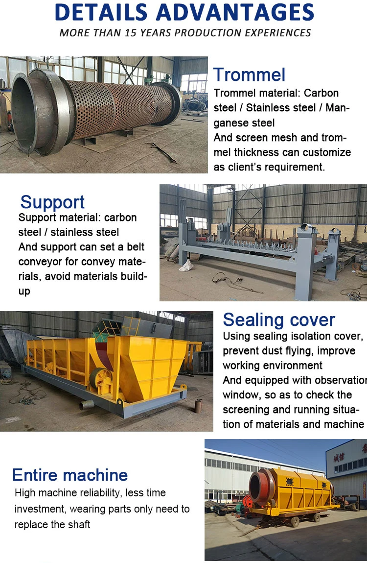 Soil Screener trommel screen machine drum sieve