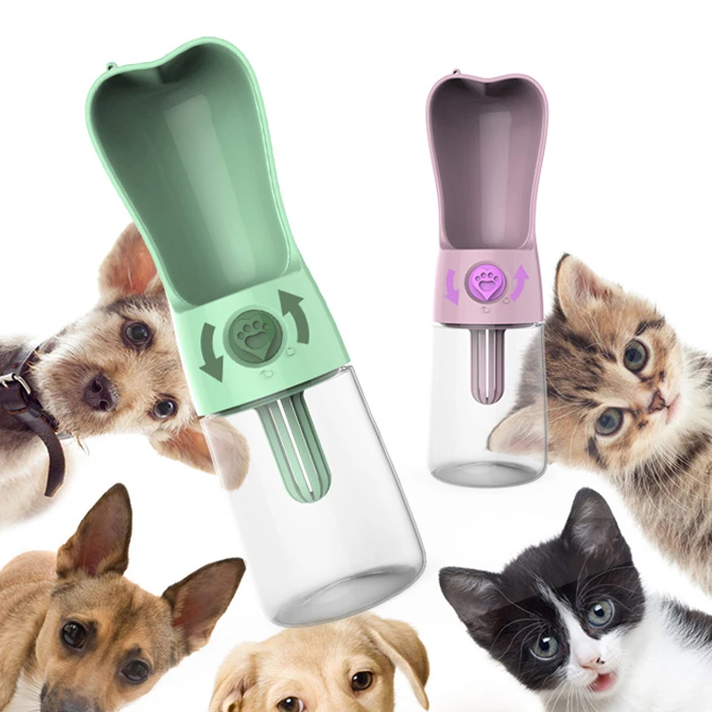 Portable Travel Recycling Dispenser 250ml Plastic Dog Pet Water Bottle