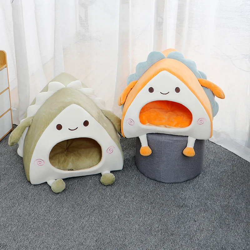 2023 New style cute styling enclosed can disassemble and wash warm cat house pet bed