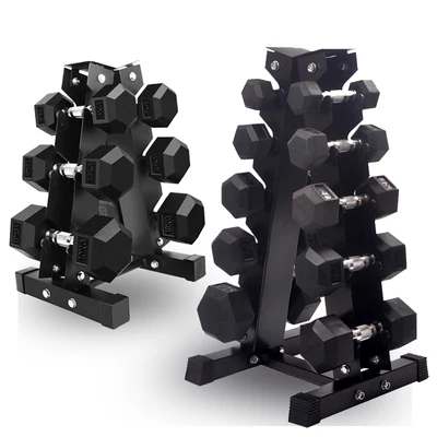 Wholesale Gym Hexagonal Rubber Coated Dumbbells Black Cast Iron Dumbbells Hexagonal Dumbbells