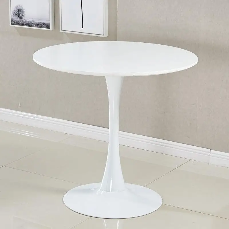 Chinese manufacturing MDF top coffee conference dining table white black metal leg restaurant bar table living room table