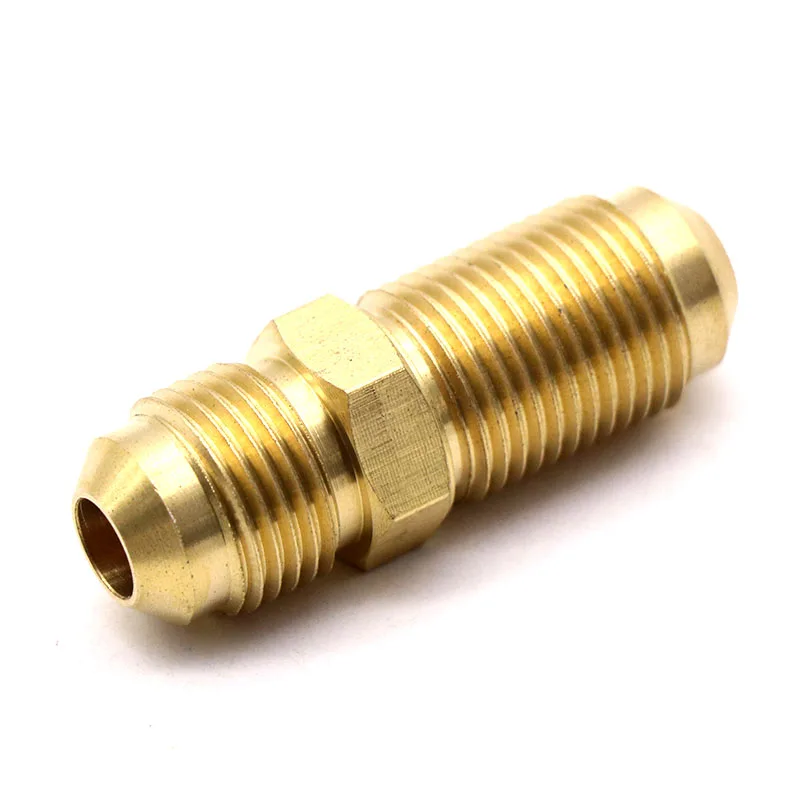 
K529 unf screw male equal copling brass flare fitting, bellmouth pipe fitting for gas 
