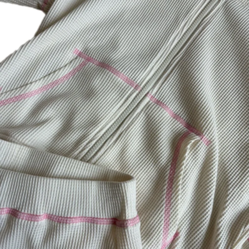 KY Customization Luxury Brand Clothing Elegant Woman Sets Waffle Knit Sweatsuit Contrast Stitching Waffle Knits Loungewear