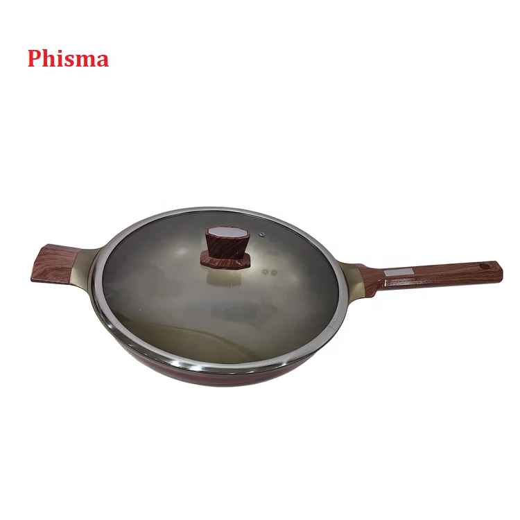 Hot Sale Kitchen Aluminum Cooking Wok Pan Non Stick Titanium Coating Factory Wholesale