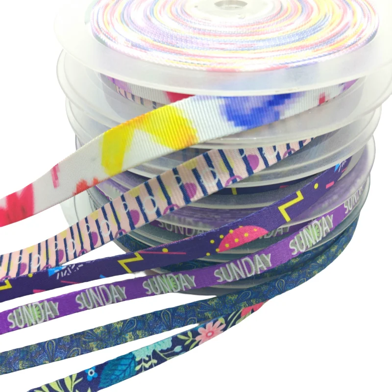 Custom Pattern Logo Polyester Webbing 25mm Thermal Transfer Sublimation Printed Webbing Strap for Pet Dog Lanyard Keychain