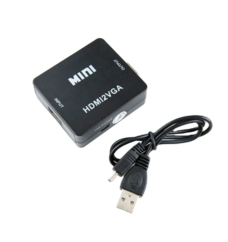 Mini HD 1080P HD MI-compatible to VGA  Converter With Audio HDMI2VGA Adapter Connector For Laptop for HDTV Projector