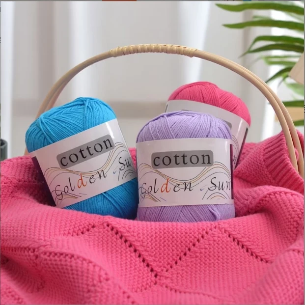 Hot Sale Knitting Yarn Pure Cotton Yarn for Baby Sweater and Clothes 100% Cotton Yarn for Hand Knitting