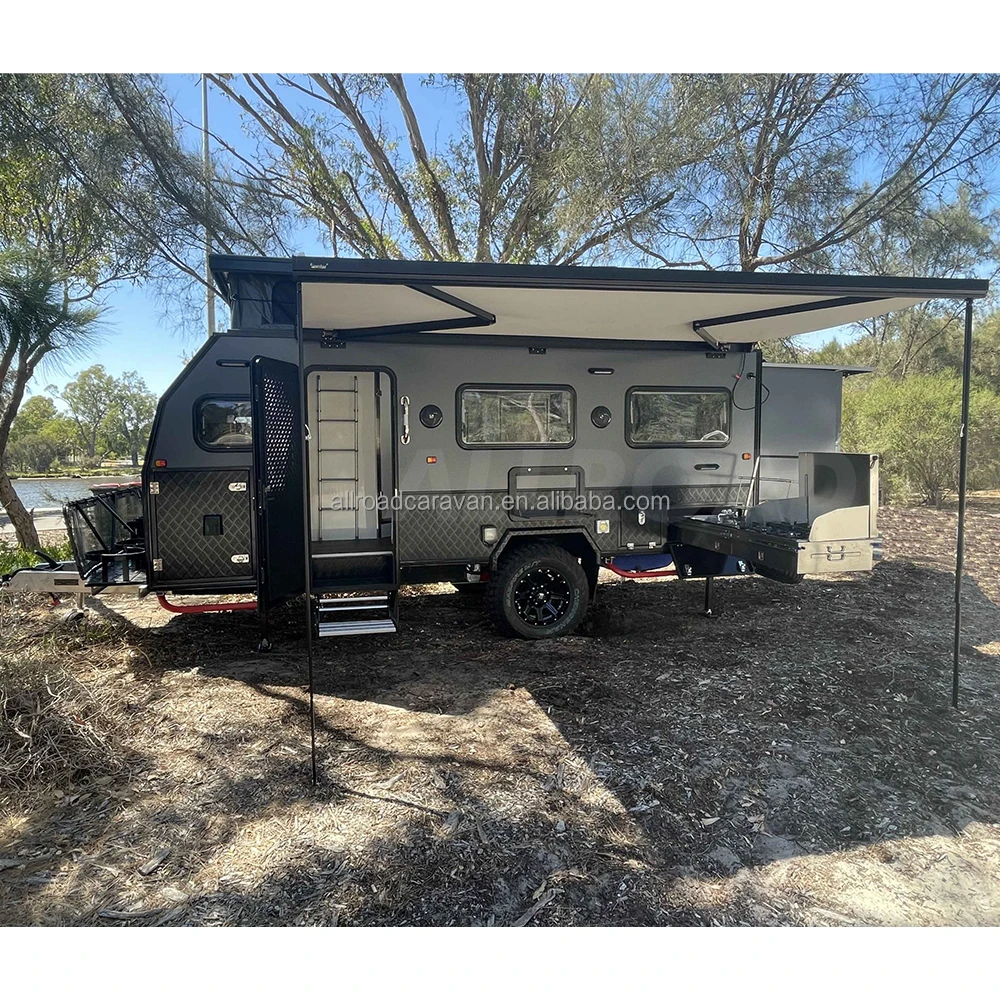 Allroad OEM 15ft Camper Trailer Pop top camper trailer caravan camper off road travel trailers with washroom and kitchen