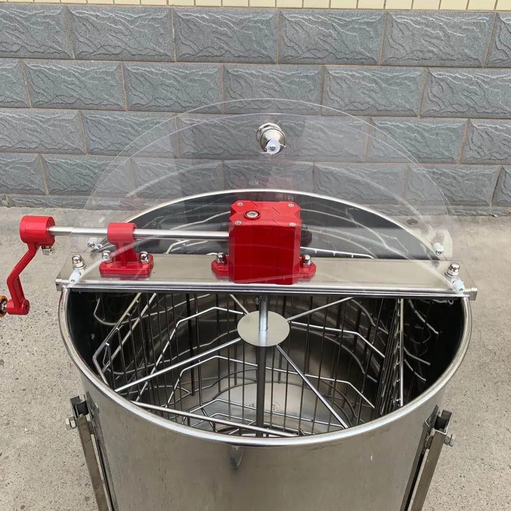 
4 Frames Honey Extractor Machine Made of Stainless Bee Honey Centrifuge Machine Manual Type Beeswax Honey Extractor 