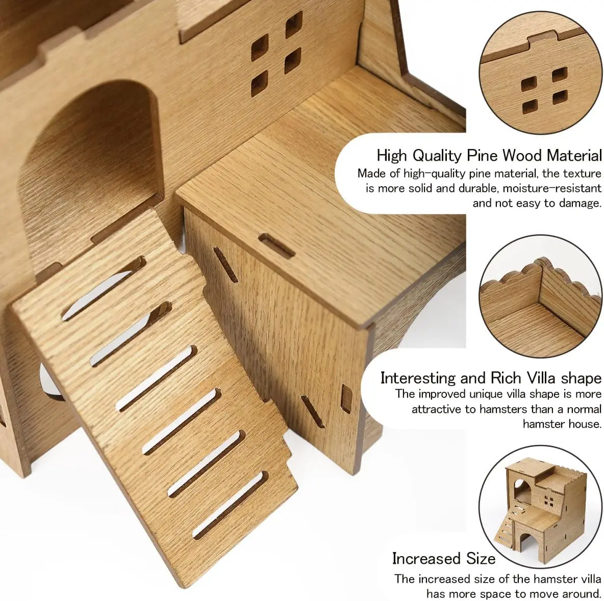 custom price hamster cage pet houses furniture wood Large hideout hamster cage chinchillas with slide