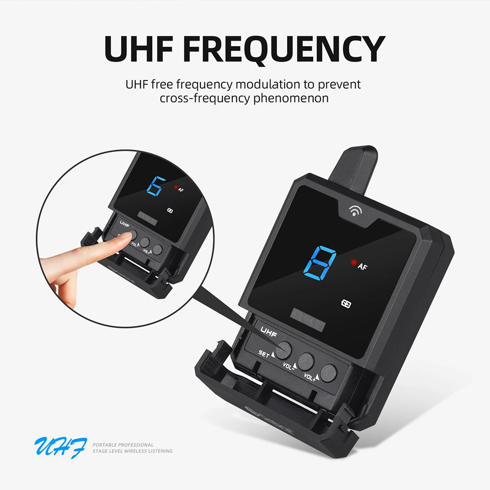 UHF Wireless In-ear Monitor System Professional Singing Sound System Radio Broadcasting System Dynamic Microphone Debra Audio