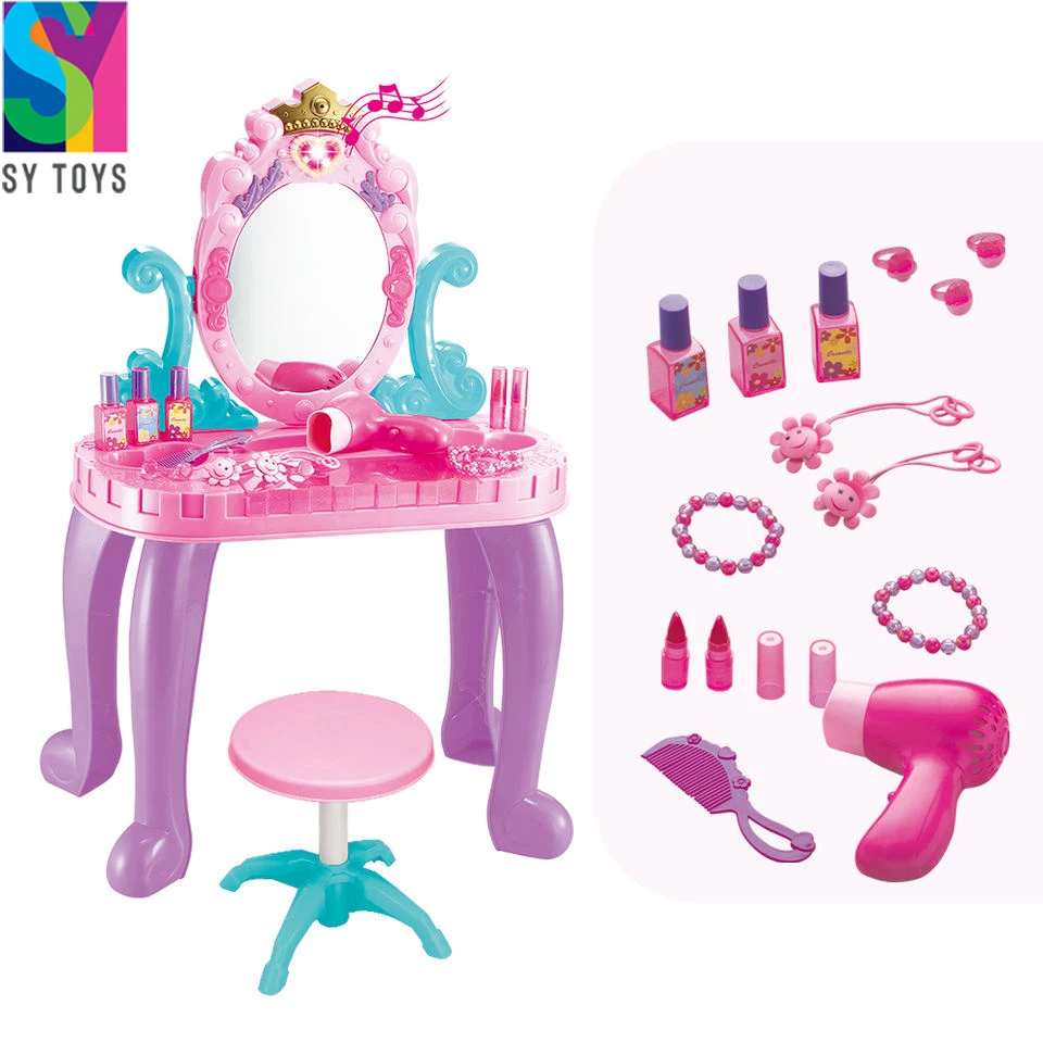 SY Dressing Table Toys Beautiful Indoor Table Toys With Lighting Play House Dressing Table Gifts For Parent Play Game