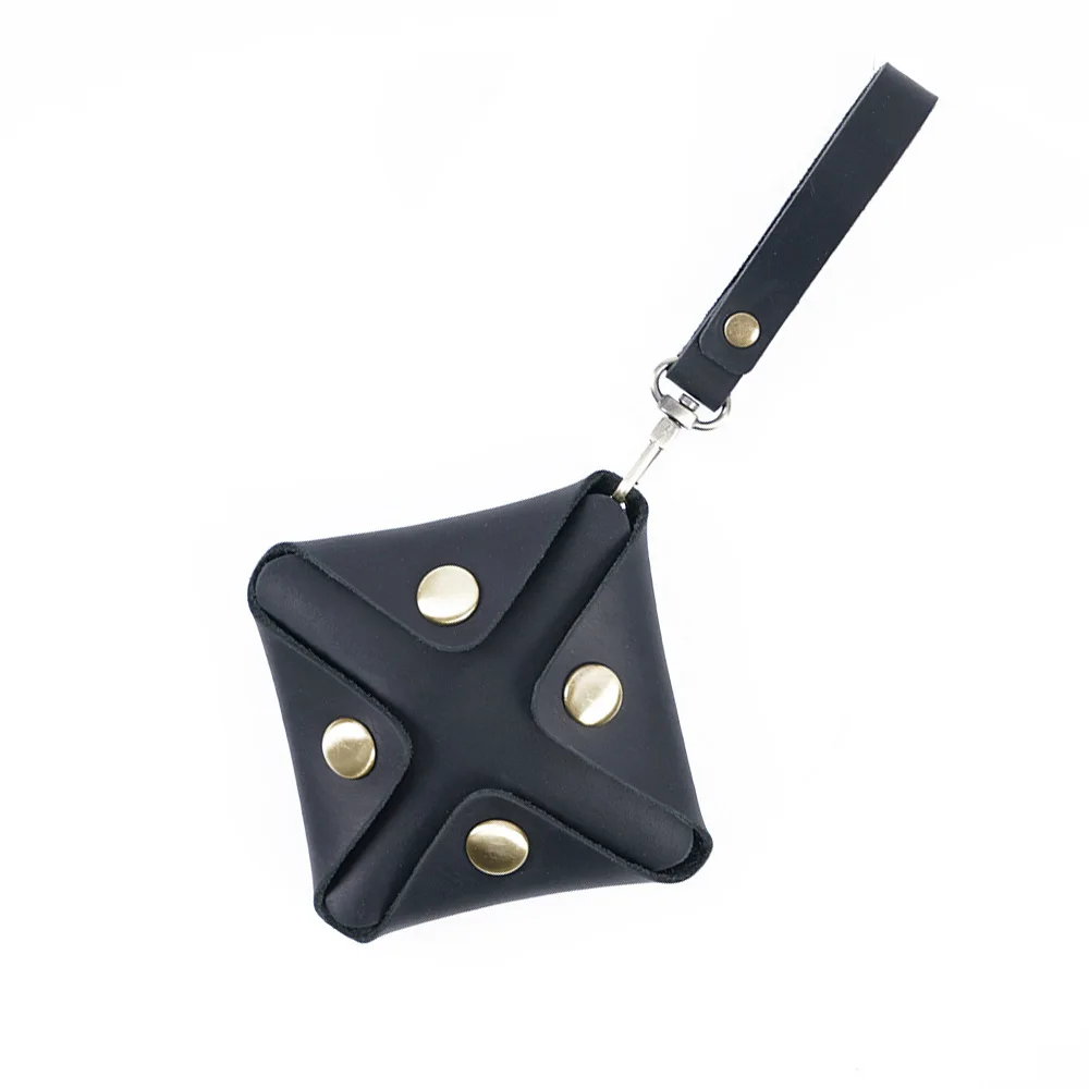 2024 New Design Vintage Genuine Leather Men Car Key Case Holder Full Grain Crazy Horse Coin Purse Personality Key Wallet