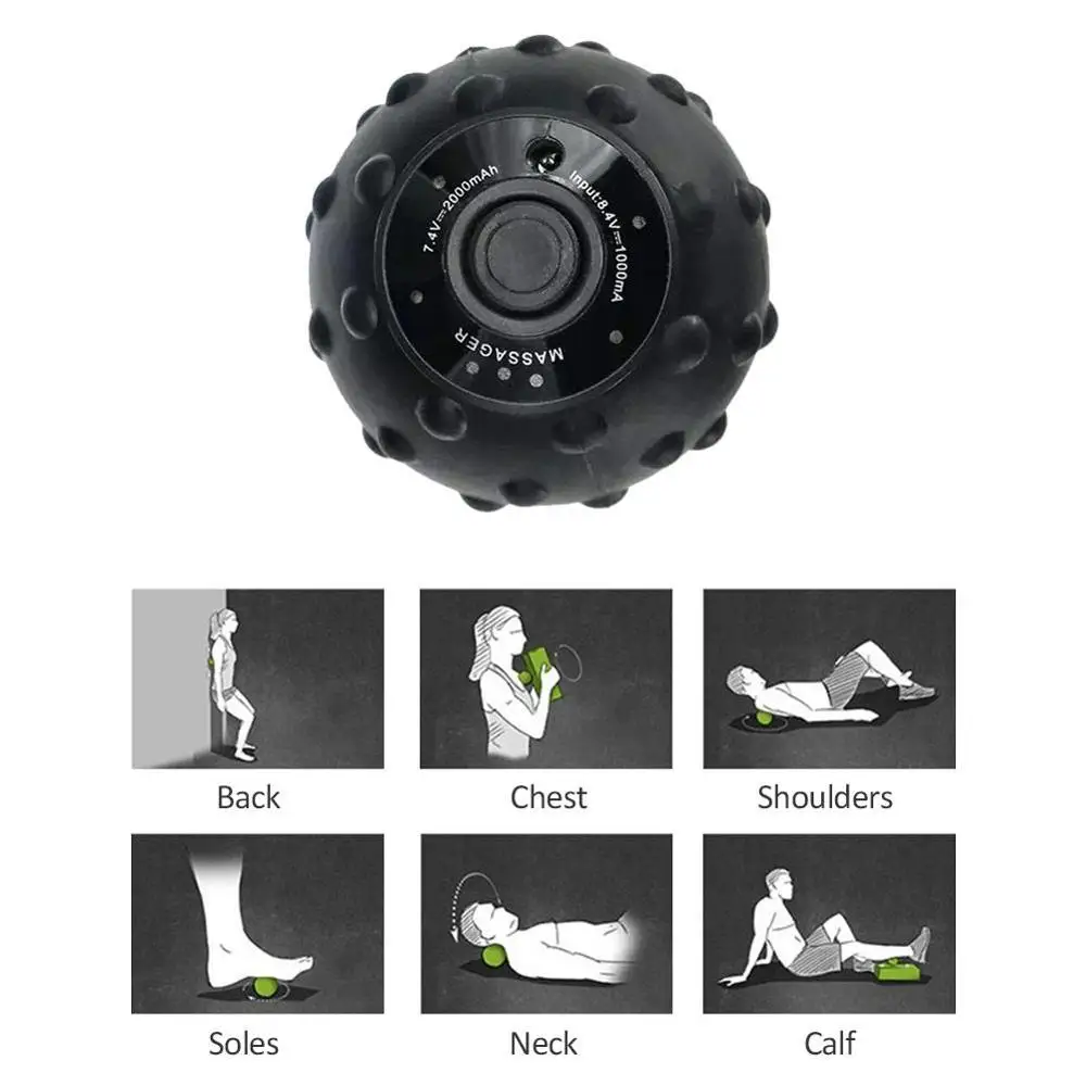 
Custom OEM 4 Speed Textured Surface With Massage Knobs Foot Vibrating Massage Ball 