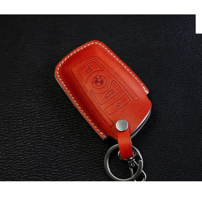 
YY Factory Handmade Genuine Leather Car Key Case Key Holder Pocket for BMW 