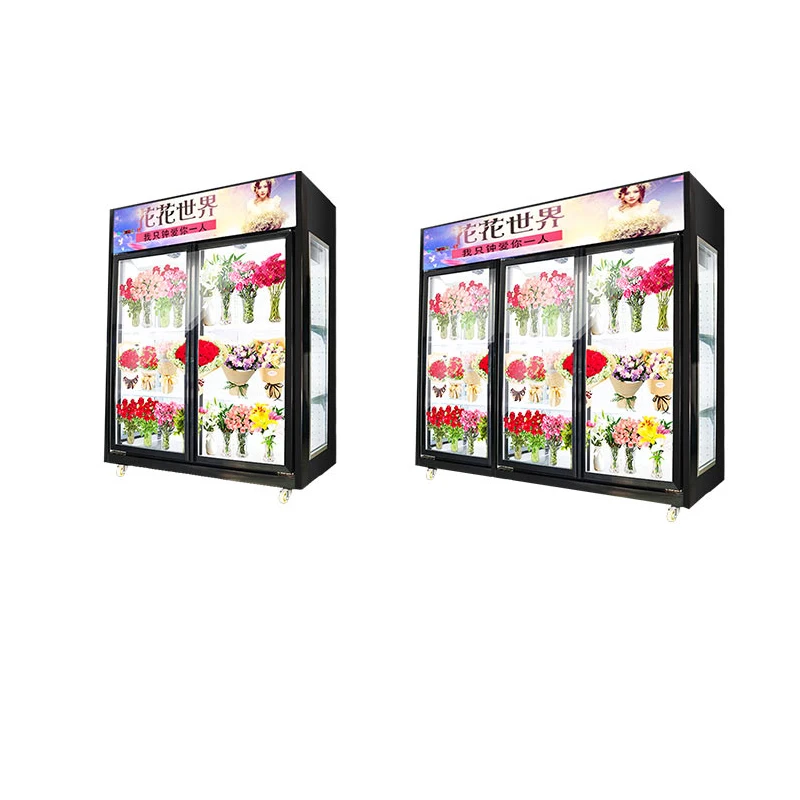 
Aihaosi Fresh Flowers Fresh-keeping Cabinet Refrigeration 2 Door 3 Door Showcase Freezer Flower Shop 