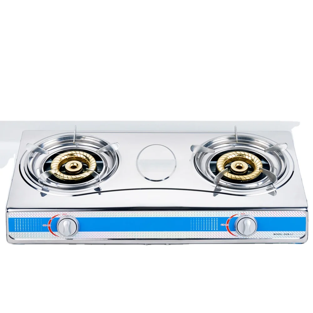 
New Model (RD-GD095-1)Double Burner Stainless Steel Gas Cooker 