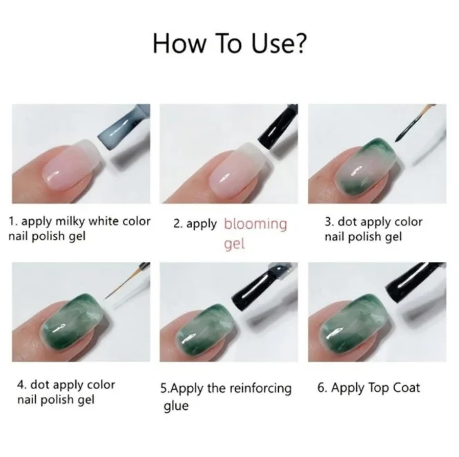 10ml Nail Blossom UV Gel Water Flower Marble Ink Liquid Blooming Gel Polish For Nail Art