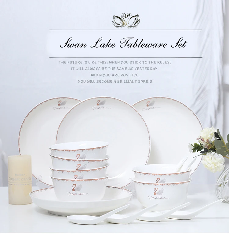 Exquisite design porcelain dinner sets ceramic tableware with gift box fine porcelain