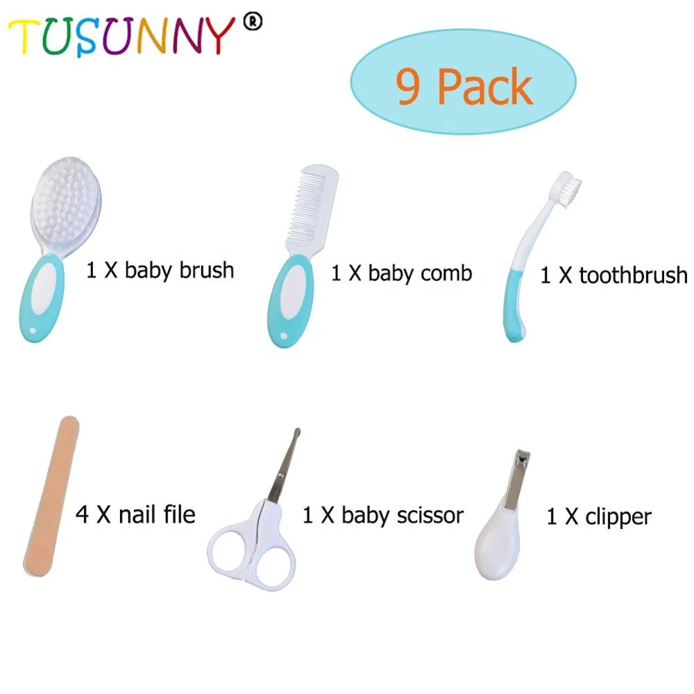 9 Pcs Baby Health And Grooming Kit Travel Portable Baby Care Grooming Kit