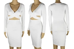 New Style Breathable Plain Color Elegant Sexy Evening Cloths Dress for Women