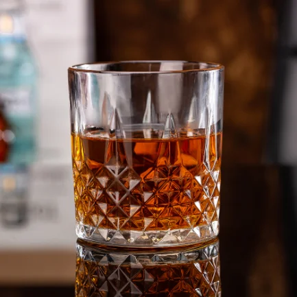 300 ml  Embossed Transparent Crystal Luxury Whisky Glass Cups Whisky Glass Set Popular