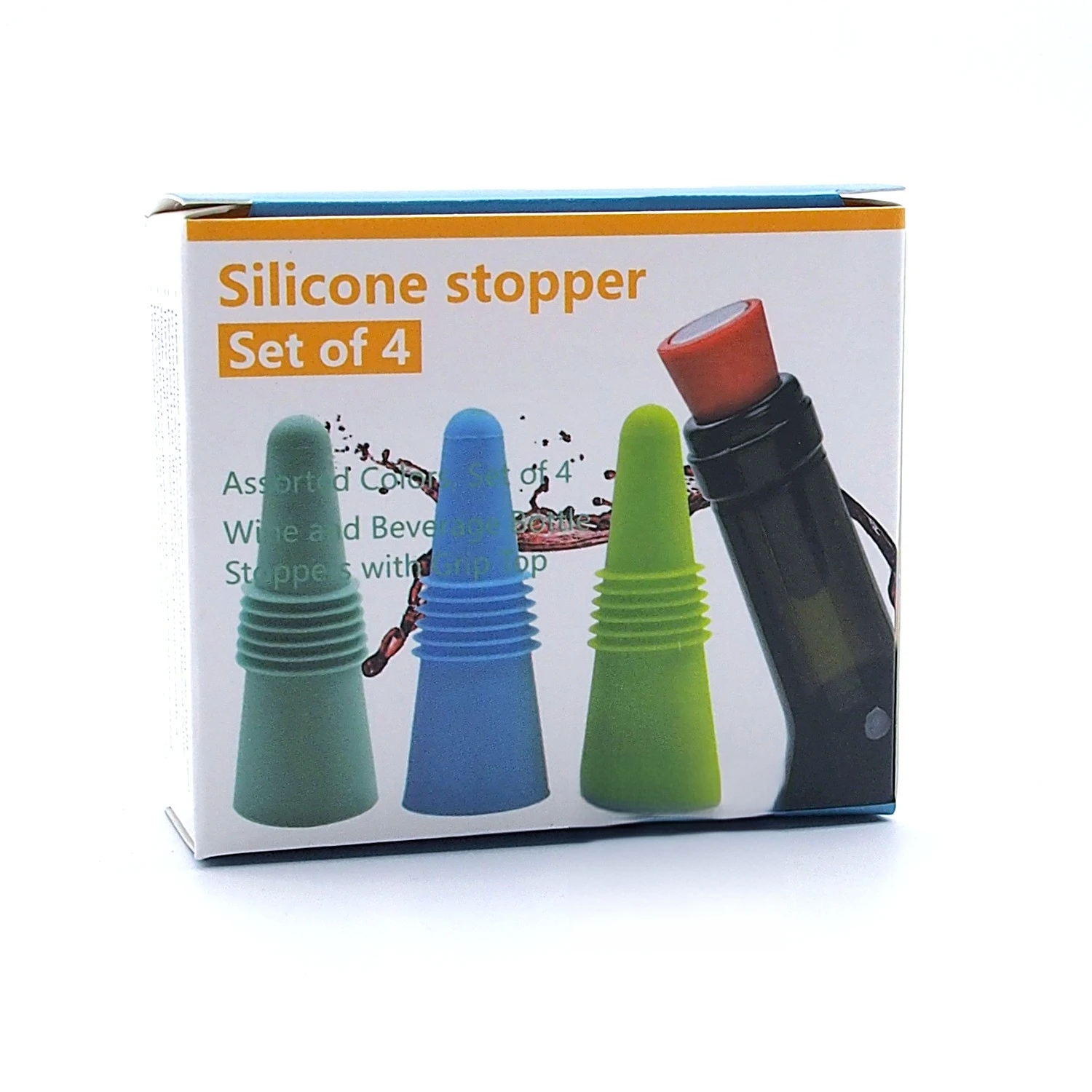 Colorful Funny Eco-friendly Wine Bottle Stopper Silicone Reusable Wine Stoppers