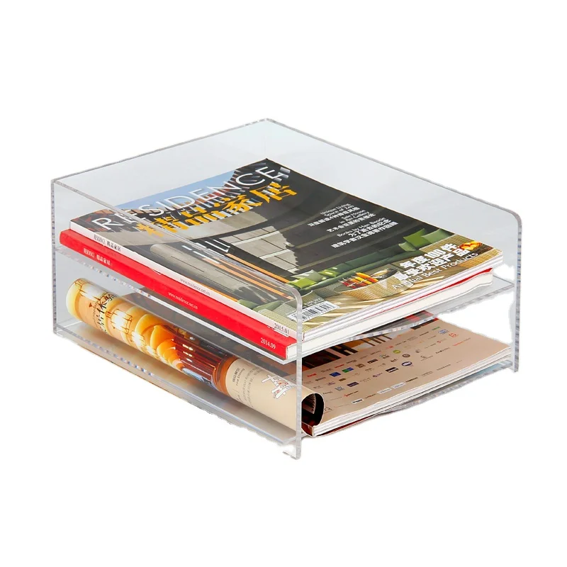 Edge fillet A4 прозрачная акриловая папка для файлов, двухслойный Настольный держатель для хранения
