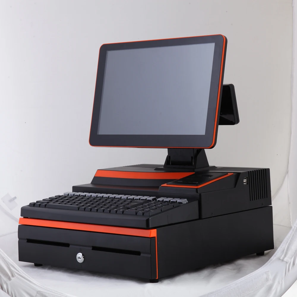 All in One touch Pos Machine with Customer Display printer and cash drawer Pos System Computer for supermarket retail store