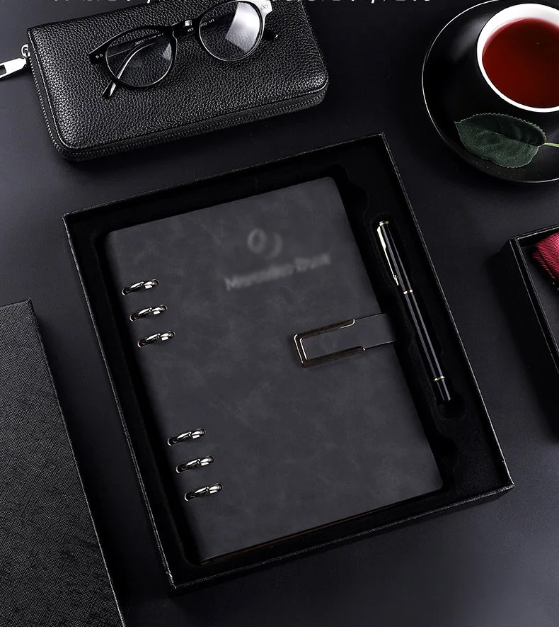 Wholesale a5 b5 loose-leaf notebook business office notepad student diary magnetic buckle hollow notebook