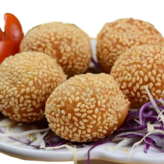 Chinese traditional food  frozen dried sesame ball with bean paste