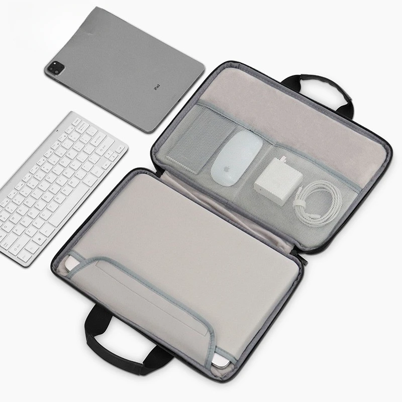 Fully Opening and Closing Portable Notebook Storage Bag Suitable for 13.3 14 Men and Women Business Computer Handbags