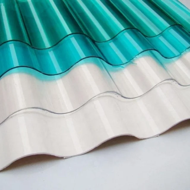 skylighting PC corrugated sheet lightweight transparent polcarbonate solid roofing materials