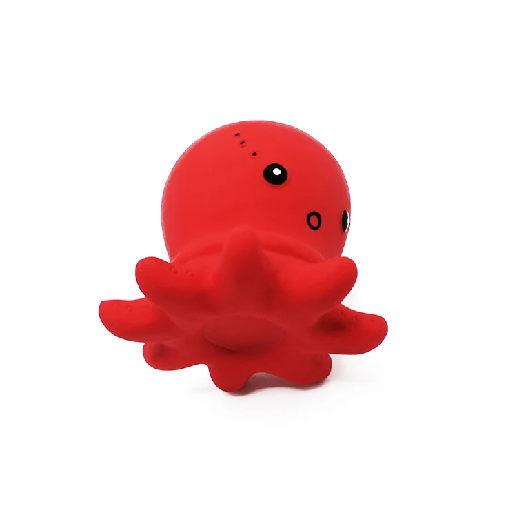 Non-toxic Pure Hevea Rubber Soft Montessori Toy Octopus Shape Sensory Teether Toy