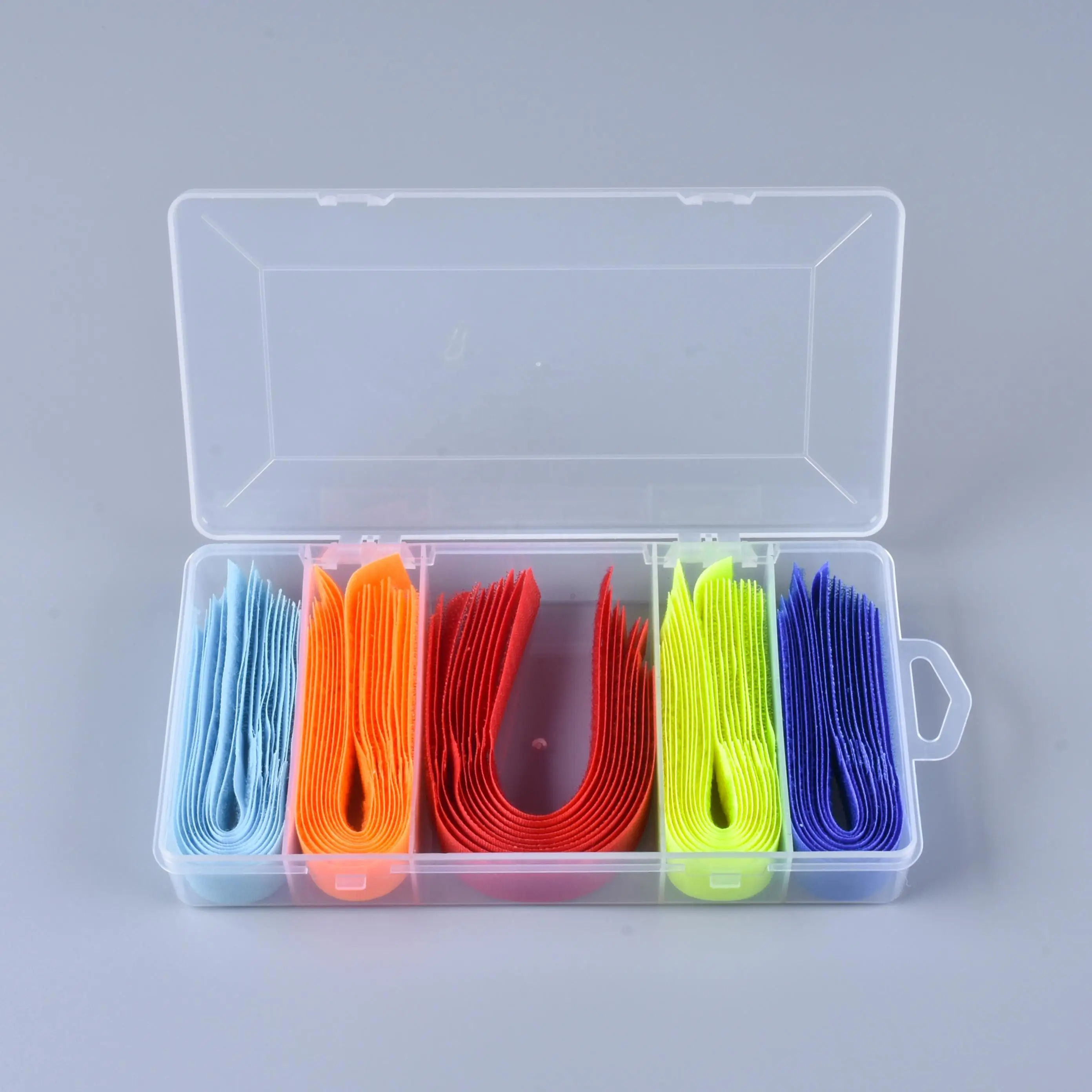 Dreieins PP Box 5 Colors Self Adhesive Hook And Loop Tape Cable Tie
