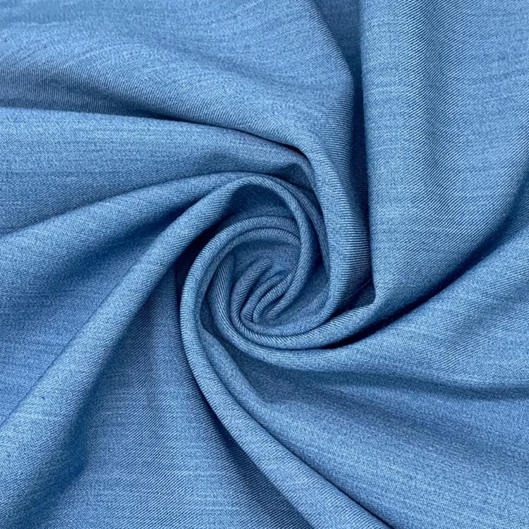 Stock Wholesale Soft Mercerized Twill Denim Clothing Material High Quality Fashion Dyed Stretch Denim Fabric For Jeans