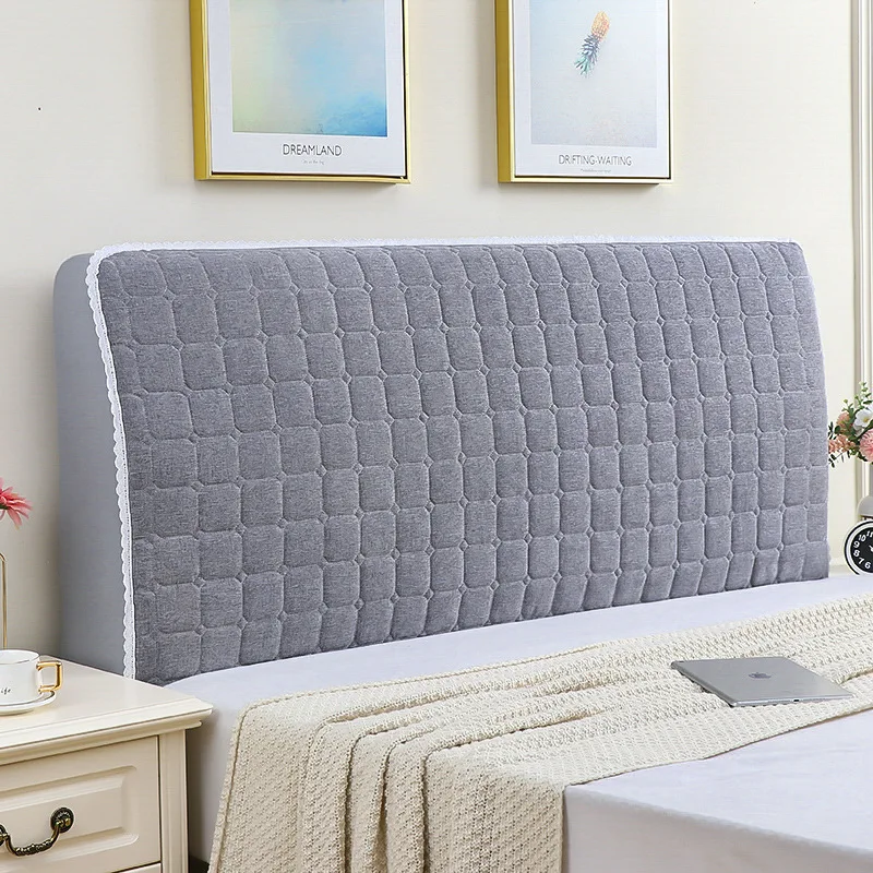 Современный полноразмерный плюшевый стеганый чехол на голову зимний мягкий теплый Универсальный пылезащитный для спинки кровати с кружевными