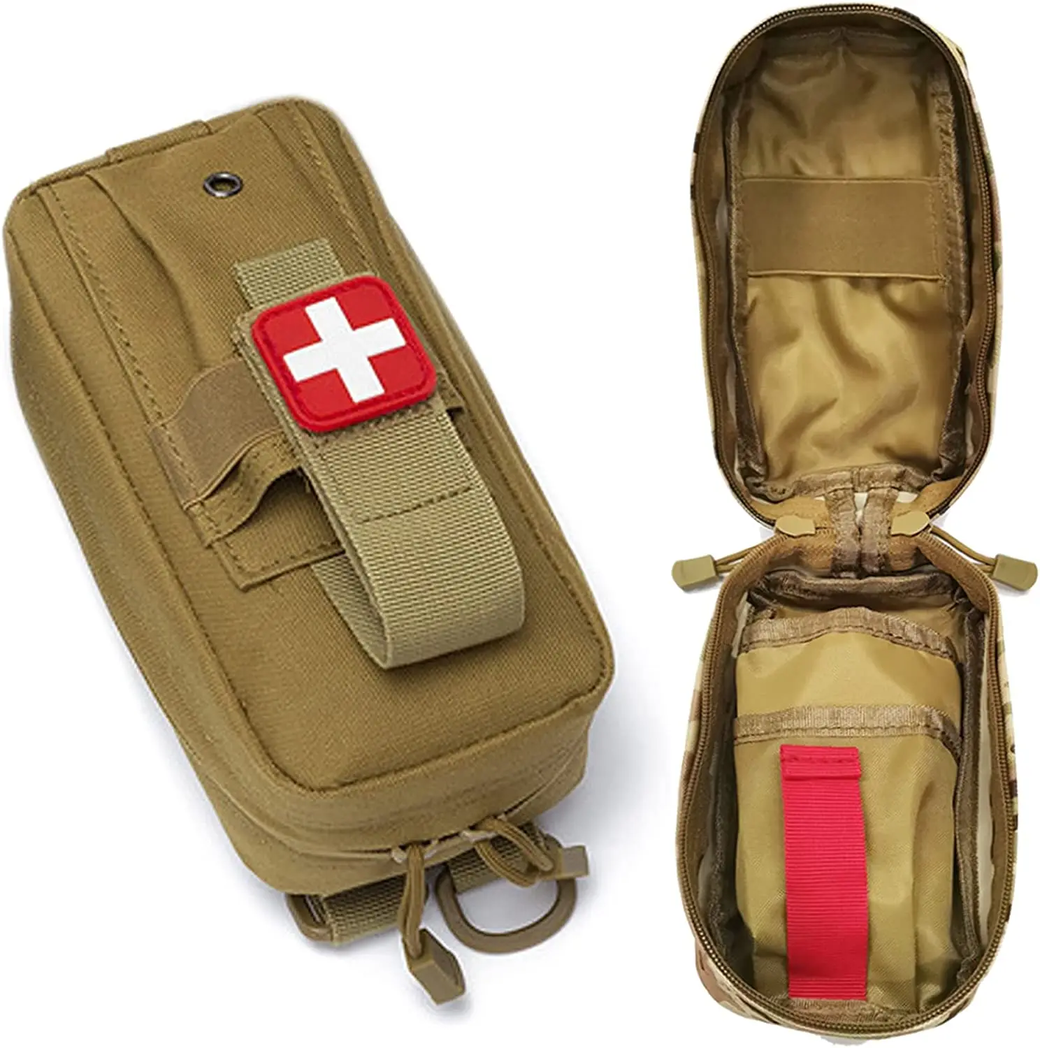 Empty Survival Bag Include Cross Patch IFAK Medical Pouch Camouflage Molle EMT First Aid Kit for Hunting Emergency