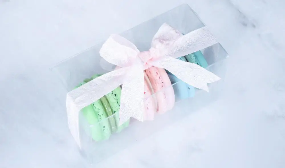 Factory Supply Custom Logo Clear Plastic Macaron Gift Boxes