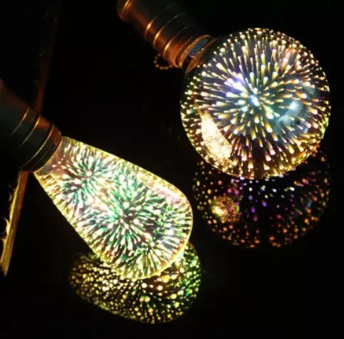 Fillux LED Fireworks 3D Effect Glass Led Decoration Lighting Star Heart Global Holiday Festival Christmas Party Bulb Strip Light